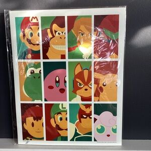 BAM BOX Exclusive NINTENDO MASHUP (LevelUp) Art Print by Andrew Heath 8x10 COA